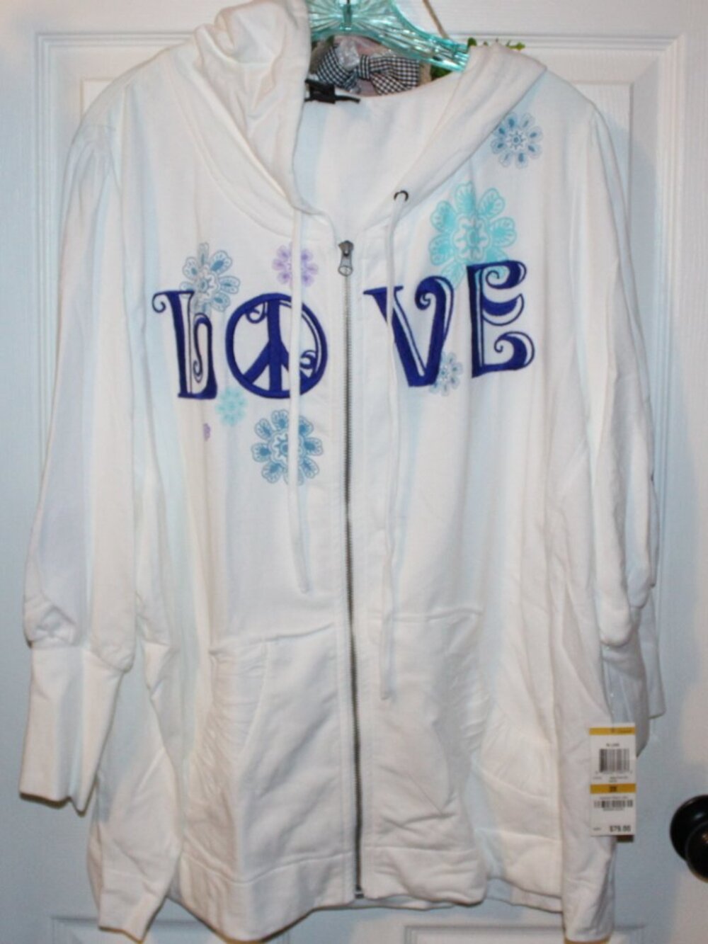 NWT INC International Concept "IN LOVE" Women's Hoodie 3X STUNNING!!